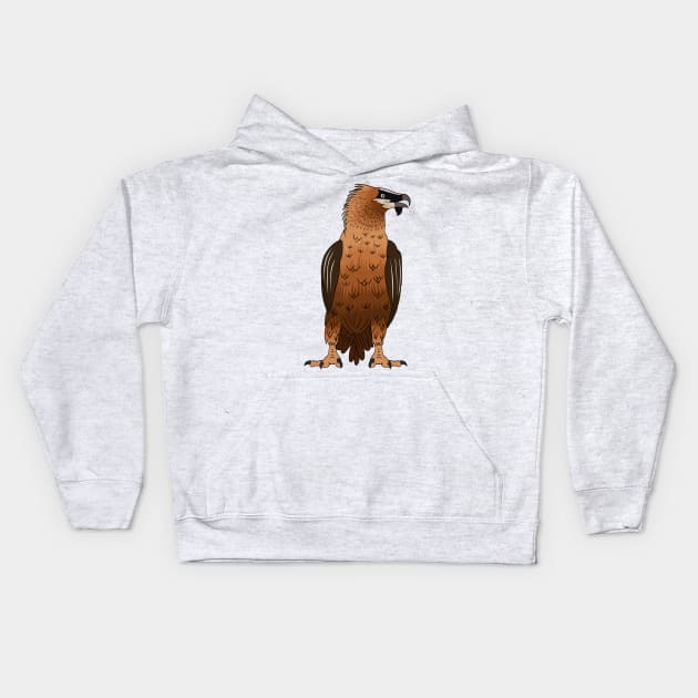 Bearded Vulture cartoon illustration Kids Hoodie by Cartoons of fun